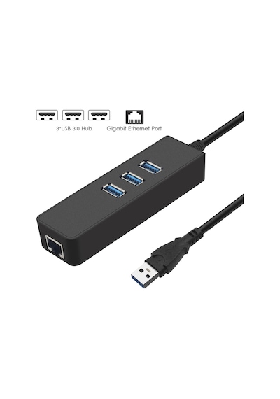 Alfais 4263 Usb 3.0 To Ethernet Gigabit Rj45 3 Port Hub Çoklayıcı