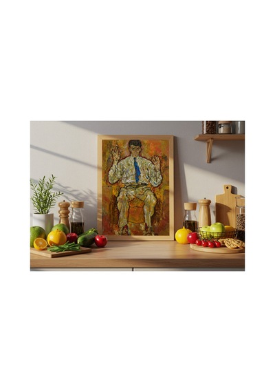 Modern Sanat Schiele Paris Von Gütersloh Portresi Çerçevesiz Poster 21x30 Cm A4 Tablo Modern Sanat