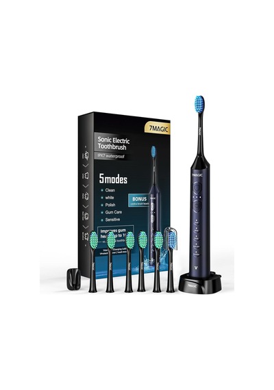 7magıc Knight Blue Sessiz Sonic Elektrikli Diş Fırçası 5 Modlu 40000 Vpm 90 Gün Şarjlı Lacivert