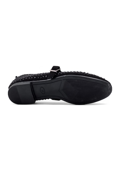 Shoes Taşlı Tokalı Kadın Babet Siyah