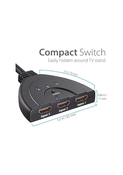4586 Hdmi Çoklayıcı Switch 3 Port Çoğaltıcı