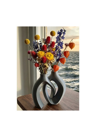 Romantik Vazo Premium Hediyelik Gümüş Gri - 844419574 Gümüş Gri