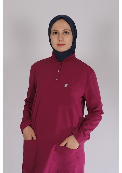 Likralı Hemşire Forması Tesettür Tek Üst (550391852)