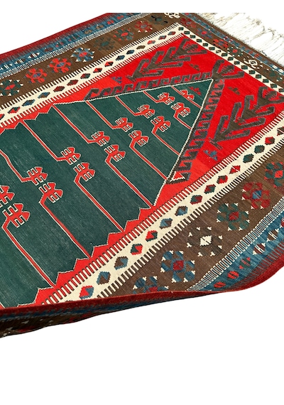El Dokuma Antika Obruk Kilimi 130x180 Kök Boya İnce Koleksiyonluk Kilim