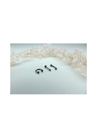 3'lü Kombin Piercing Helix-tragus-dudak-kaş-rook Siyah