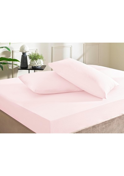 Taç Color Dreams Ranforce Queen Size Fitted Çarşaf Seti Pudra Genel