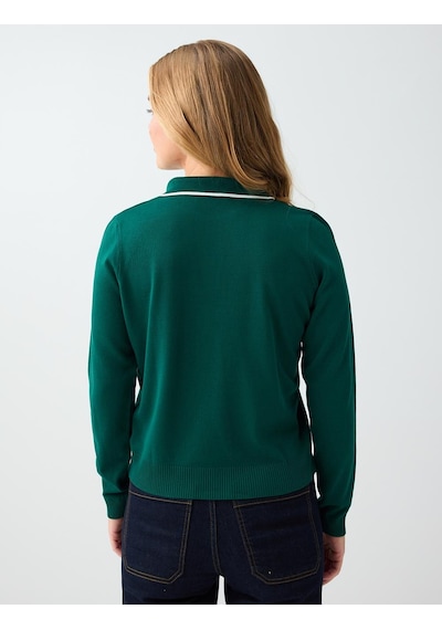 Jimmy Key Koyu Yeşil Polo Yaka Basic Triko Kazak 6ww137159320