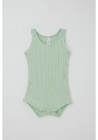 Breeze Kız Bebek Çıtçıtlı Atlet Zıbın Body Jakarlı 9 Ay-3 Yaş, Su Yeşili Su Yeşili