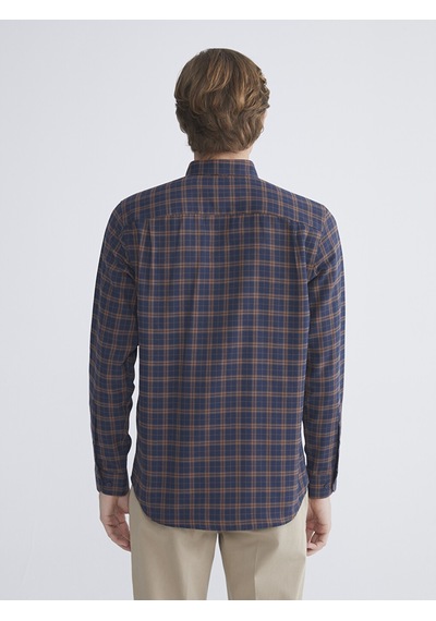 Lcwaıkıkı Classic Kahverengi Regular Fit Uzun Kollu Ekose Gabardin Erkek Gömlek
