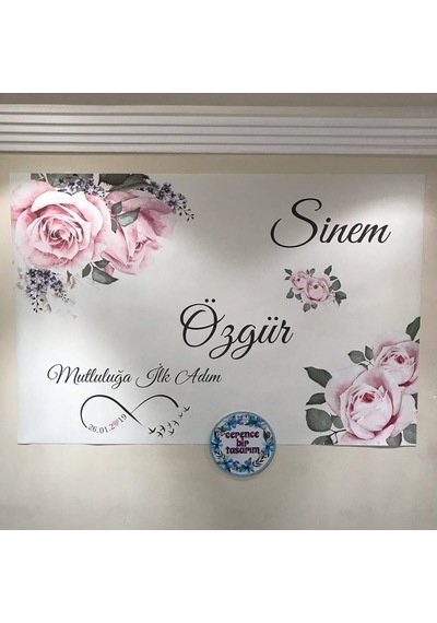 Jetdijitalbaskı Söz Nişan Düğün için Kişiye Özel Branda Afiş Arka Fon (259147269)