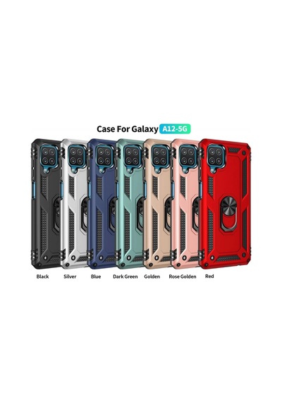 Hnrlıshp Newface Samsung Galaxy Uyumlu  A22 Kılıf Sofya Yüzüklü Silikon Kapak - Rose