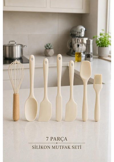 Tr Arel Silikon Mutfak Seti 10 Parça Isıya Dayanıklı Spatula Kaşık Fırça Seti+çırpıcı+yemek Servis Diğer