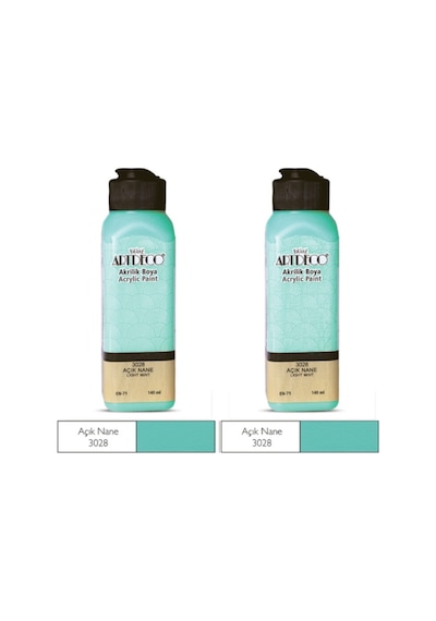 2 Li Akrilik Boya 140 Ml Renk Seçmeli Canlı Ve Pastel 3028 - Açık Nane