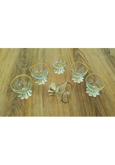 Alfafe Home 6 Lı Lüx Kahve Yanı Mini Lokumluk Şekerlik Sosluk Reçellik Çerezlik Kase Gold