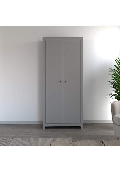 İnarch Dizayn Bled 2 Kapaklı Gardırop Şık Ve Minimalist Yatak Odası Dolabı Gri
