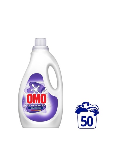 Omo Cold Power Sık Yıkananlar Tüm Renkler İçin Sıvı Çamaşır Deterjanı 2500 Ml