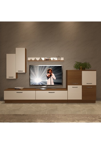 Decoraktiv Eko 6b Slm Dvd Tv Ünitesi Tv Sehpası Ceviz - Beyaz