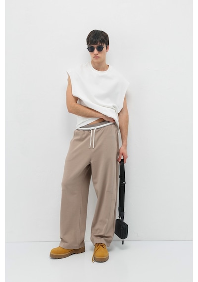 Vamos Bağcıklı Baggy Fit Eşofman Alt Vizon