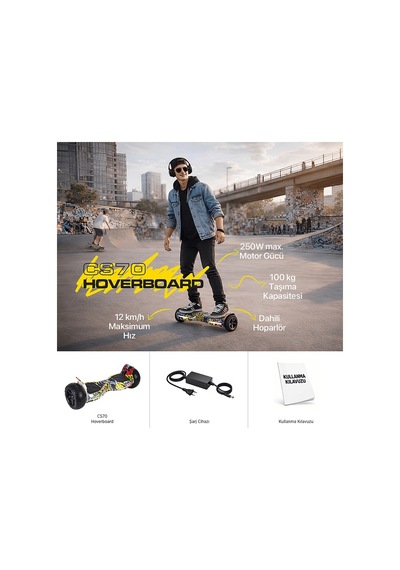 Corby Cs70 Hoverboard Sarı