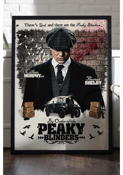 Peaky Blinders Siyah Ahşap Çerçeveli Poster, Dekoratif Dizi Duvar Tablosu