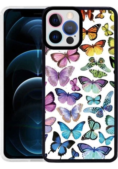 Apple Uyumlu iPhone 13 Pro Kılıf Zore M-fit Desenli Kapak Butterfly No3