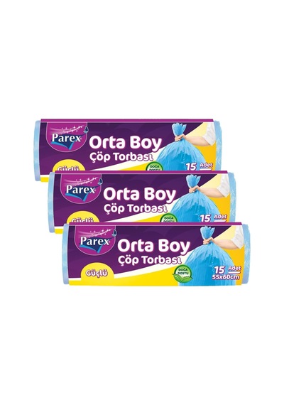 Orta Boy Çöp Torbası 15'li 55 X 60 Cm 3 Paketi