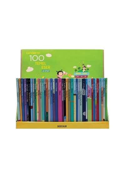 İlk Öğretim 100 Temel Eser Serisi Seti - 40 Kitap Takım- Beyan Yayınları