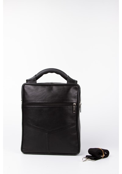 Newish Polo Erkek Hakiki Deri Günlük Omuz Ve El Çantası 22x27 Cm - New099 - Siyah