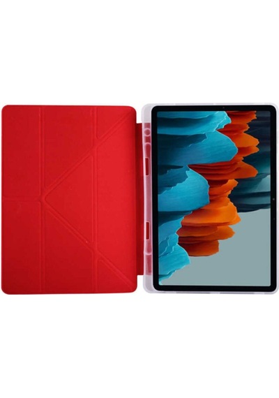 Apple Uyumlu iPad 10.5 Inc 7. Nesil Kılıf Kalemlikli Premium Standlı Katlanabilir Kılıf Trifolding Kılıf