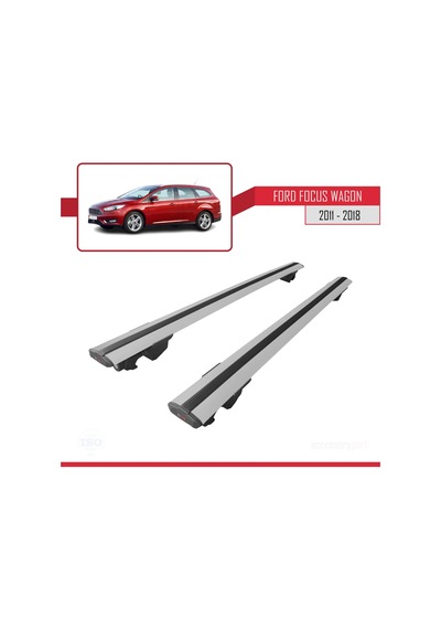 Ford Focus Sw / Estate 2011-2018 Arası İle Uyumlu Hook Model Anahtar Kilitli Ara Atkı Tavan Barı Gri