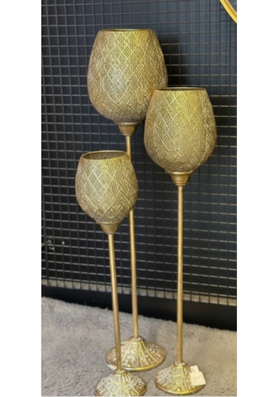 Zmr-16000 Zmr-16001 Zmr-16002 3 Lü Metal Dekoratif Vazo Seti 78x78x58 Cm Modern Şık Salon Vazo Altın