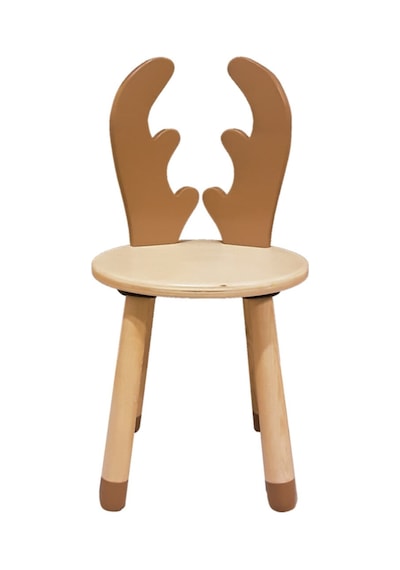 Woodnjoy Wood & Joy Doğal Ahşap Renkli Çocuk Sandalye Geyik Kahverengi