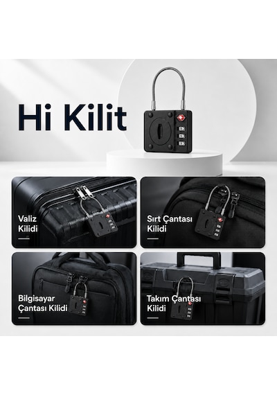 Hbb-k Hi Kilit Apple Android Uyumlu Akıllı Valiz Kilidi Siyah