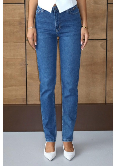 Lacarino7527 Kadın Mom Jean Pantolon Blue