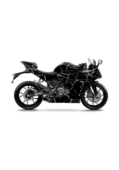Cfmoto 250sr Sticker 2020-2024 Şimşek Desen Kaplama Sticker Etiket Modeli Beyaz