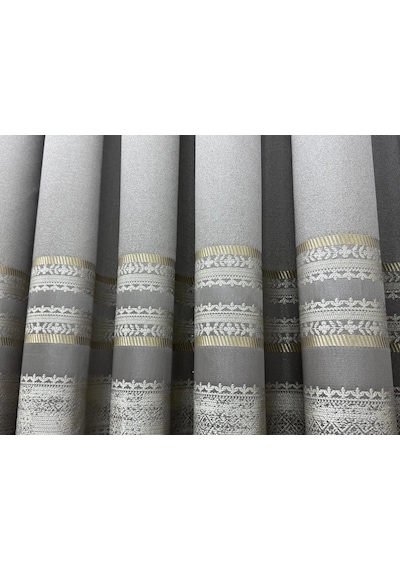 Nivemeshome Urla V-5404 Gri 1/3 Sık Pileli Fon Perde Apm Gri
