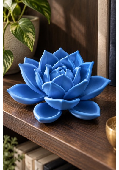 Huzur Veren Çiçeklenme Lotus Çiçeği Figürlü Dekoratif Biblo 09705113