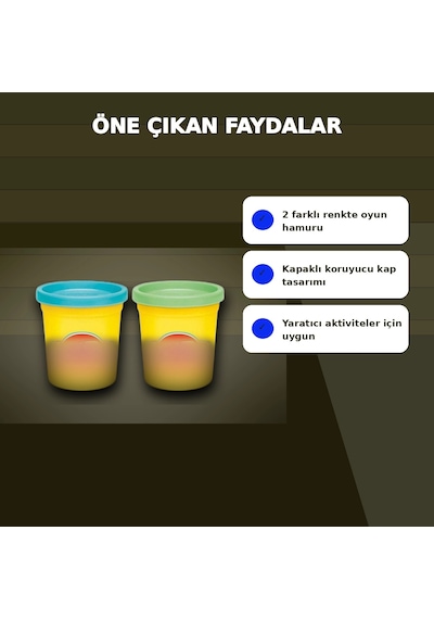 Yaratıcılığı Geliştiren 2'li Oyun Hamuru Seti - Rastgele Renklerle 1 Paket Çok Renkli