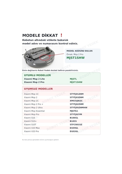 Xiaomi Mop 2 Pro Beyaz MJST1SHW Uyumlu Fırça Filtre Seti-6 Parça