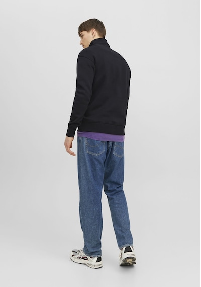Jack & Jones Dik Yaka Yarım Fermuarlı Sweatshirt - Vesterbro 12241777 Black Yeşil