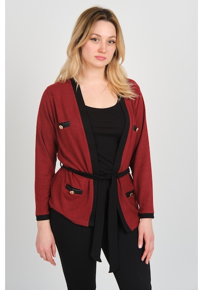 Sistas Kadın Belden Bağlama Detaylı Süs Cepli Ceket 23955 Bordo Bordo