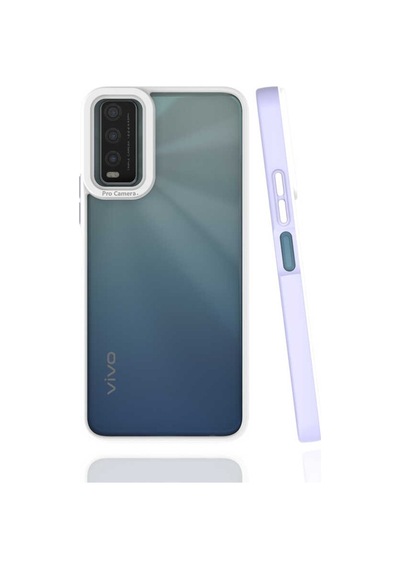 Vivo Y20 Kılıf Zore Mima Kenarları Renkli Silikon Kılıf