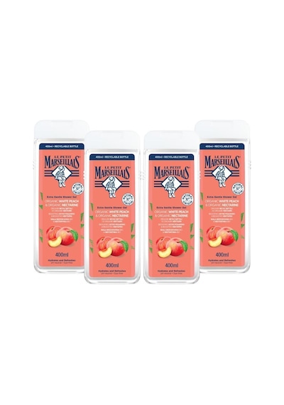 Le Petit Marseillais Organik Beyaz Şeftali & Nektarin Duş Jeli 400 ml x4
