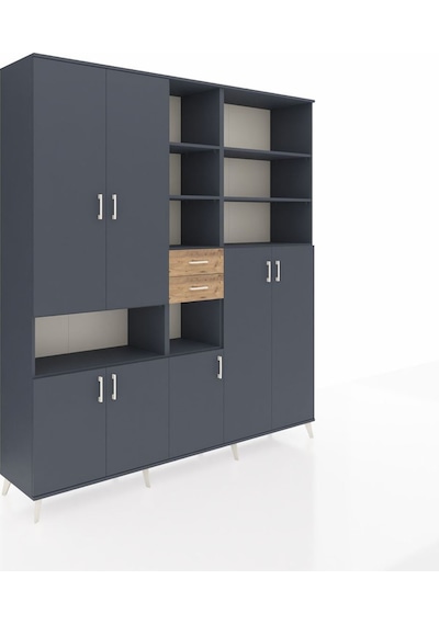 Hyperion Dolap 17 Raflı 2 Çekmeceli 7 Kapaklı 220x44x243 Antrasit-antrasit/çam Antrasıt/atlas Çam Hyperion Dolap 17 Raflı 2 Çekmeceli 7 Kapaklı 220x44x243 Antrasit-antrasit/çam Antrasıt/atlas Çam