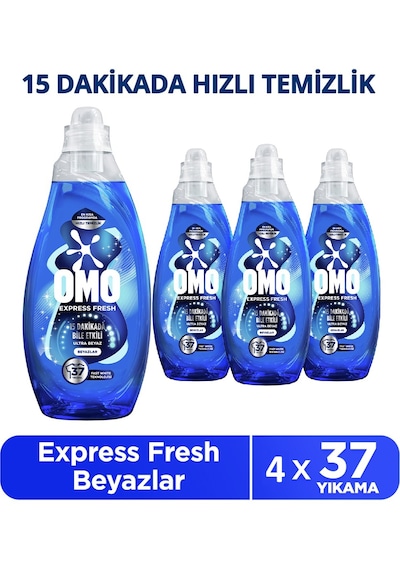 Omo Express Fresh Ultra Beyaz Sıvı Çamaşır Deterjanı 1480 Ml X 4 Adet 1480 ML