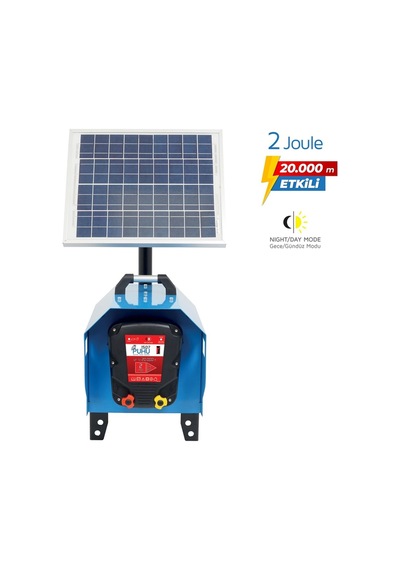 Puhu Compact Güneş Enerjili Elektrikli Çit Cihazı 20 W 2 Joule 20.000 M
