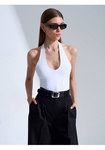 DİLVİN 21267 Halter Top-beyaz