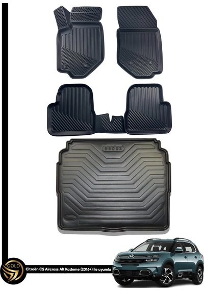 Cıtroen C5 Aircross 3d Havuzlu Paspas+bagaj Havuzu İkili Set