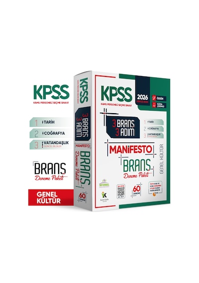 2026 KPSS Genel Kültür 3 Adım 3lü Manifesto Dijital Çözümlü Branş Deneme Seti