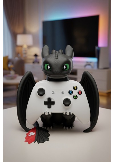 Ejderhanı Nasıl Eğitirsin Toothless Figür Telefon Ve Gamepad Tutucu Mat Dokulu Oyuncu Masa Standı lik Obje 20x20 Cm